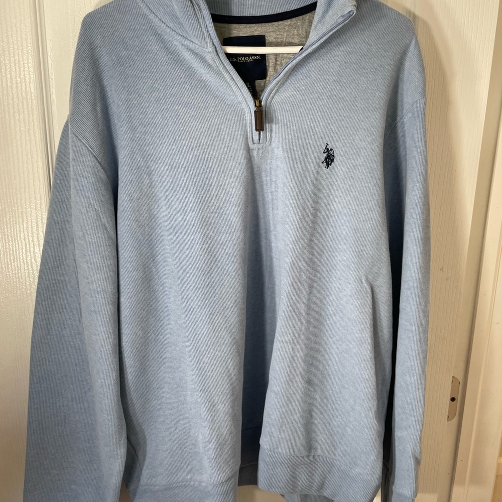 Light Blue US Polo Quarter Zip
